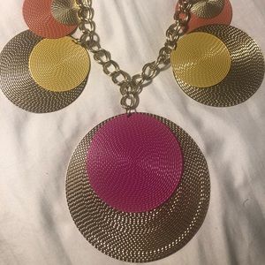 Pink, orange & yellow gold colored necklace